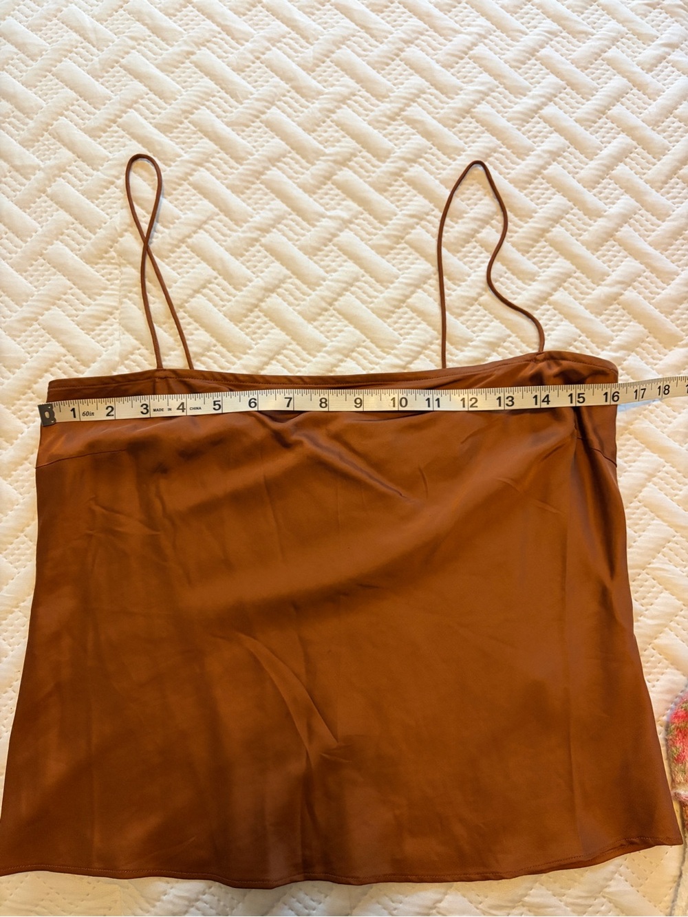 Good American | Rust Satin Spaghetti-Strap Cami - Picture 6 of 8